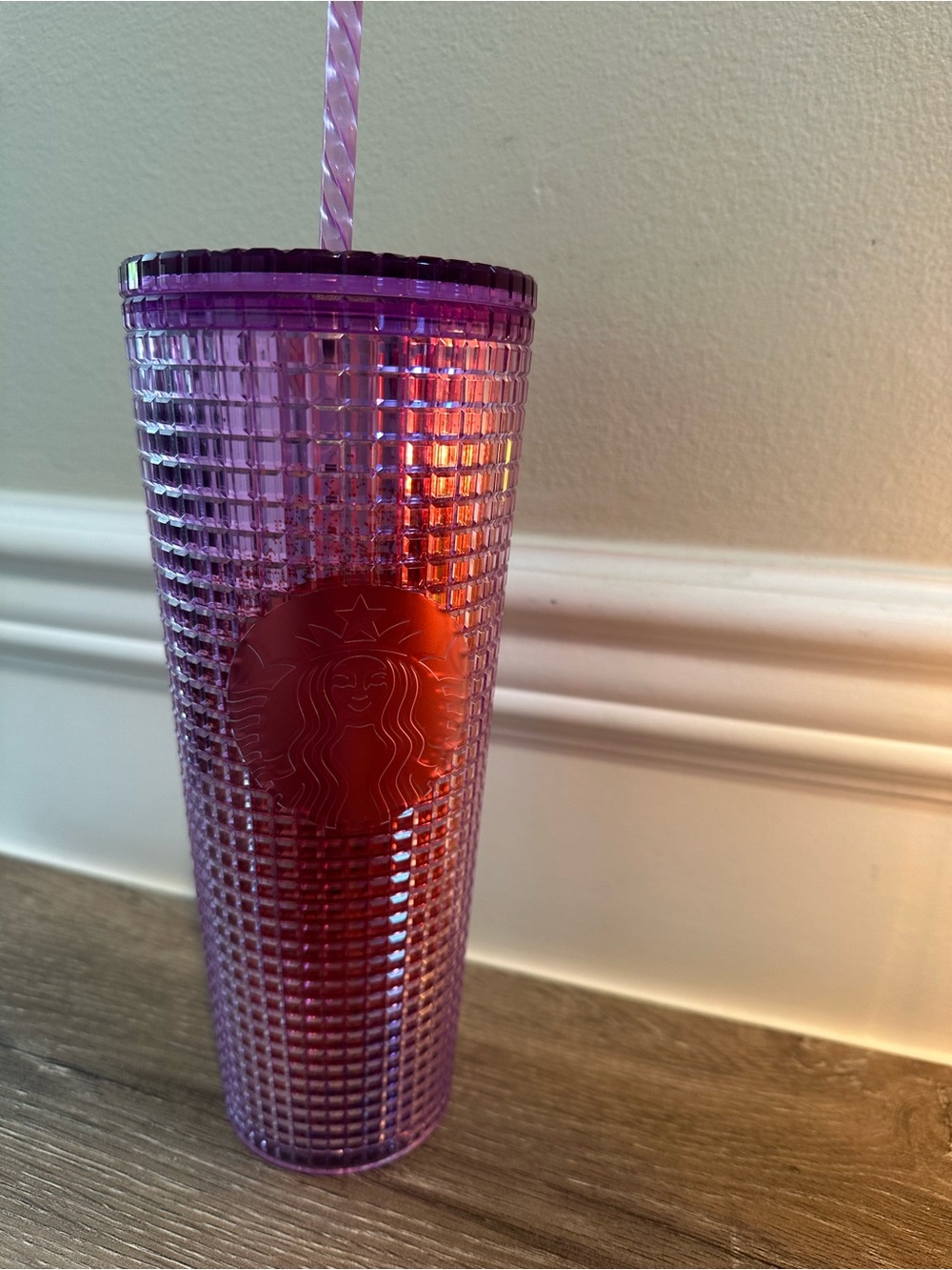 Starbucks Iridescent Purple Studded Tumbler with Twist Straw